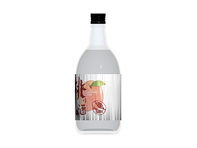 桃酒玻璃瓶模型
