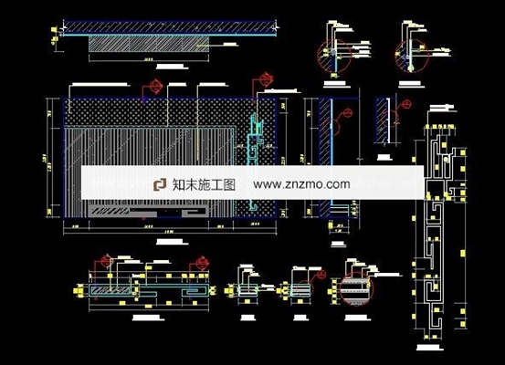 电视背景详图 墙面节点