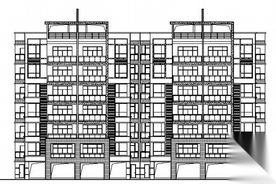 [广西]某园林式花园六层住宅楼建筑施工图