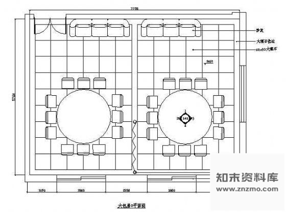 图块/节点餐厅包房平面布置图4