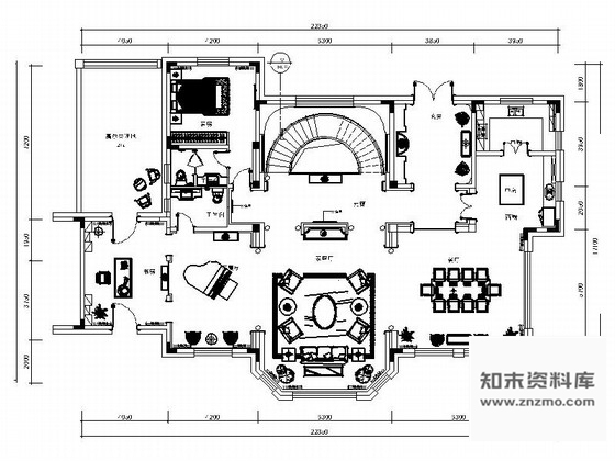 施工图长春奢华欧式双层别墅设计CAD装修图