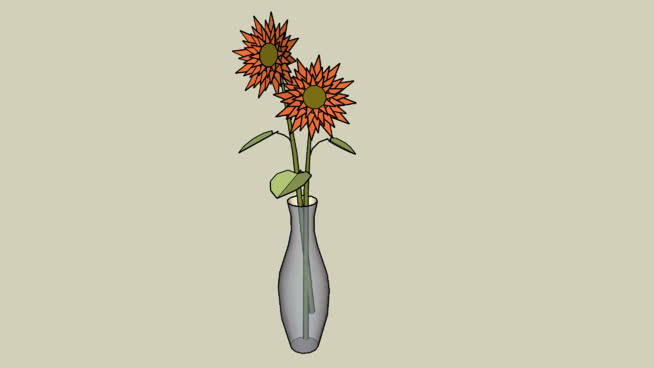花瓶里的Orange Flowers 植物 花瓶 其他 花 画