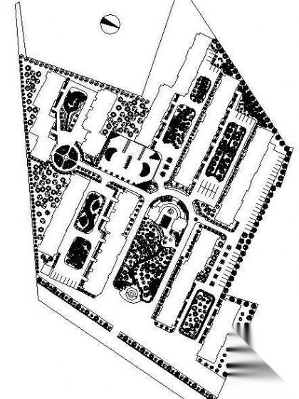某花园小区绿化设计平面图