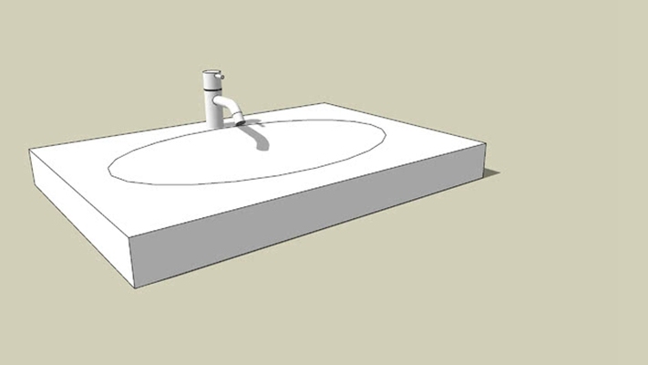 洗面盆 草图大师模型