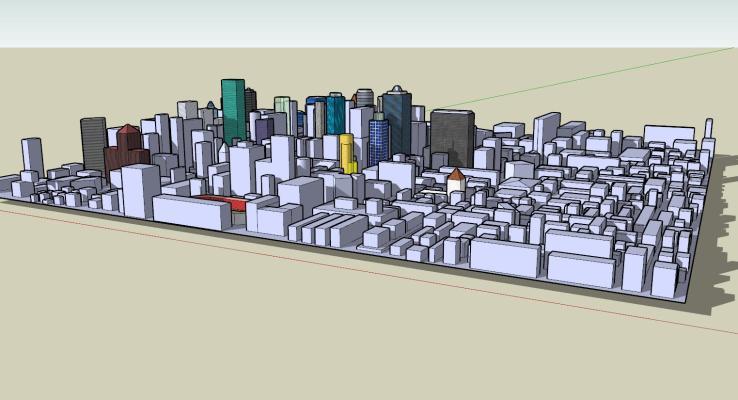 现代户外建筑 建筑模型 建筑群