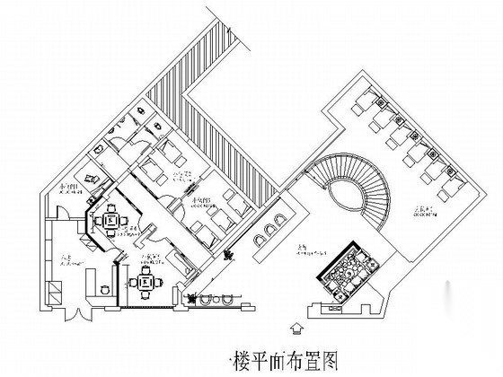 典雅新中式风格休闲足疗店CAD装修施工图（含效果）
