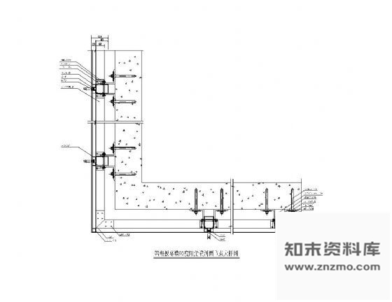 图块/节点铝塑板幕墙90度阳角横剖面节点图 墙面通用节点