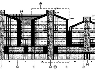 上海某商业中心玻璃幕墙施工图CAD含建筑图