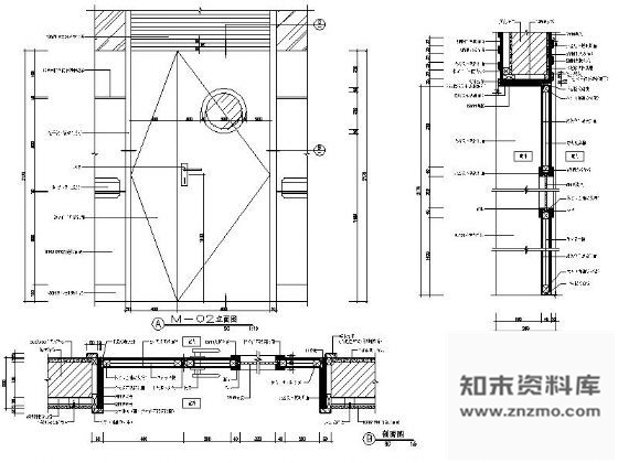 图块/节点病房门详图Ⅰ 通用节点