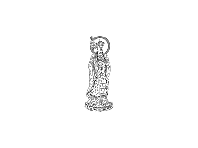 人物 中式佛龛柜神台柜佛像观音莲花宝座图块