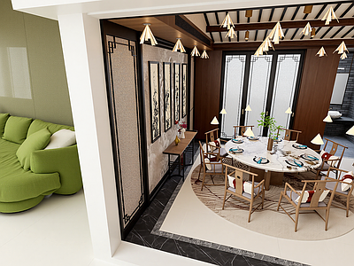 新中式家居餐厅