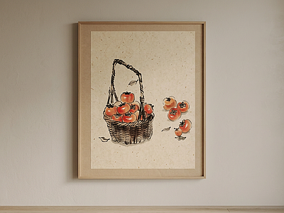 柿子主题挂画挂画