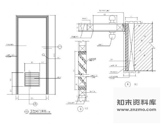 卫生间门详图 通用节点