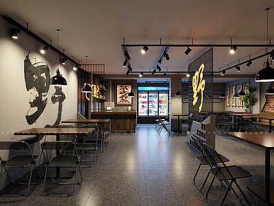 工业风快餐店