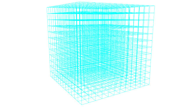 3D x，y，z坐标网格1'x1'x1'单位英寸 抹布 毛巾