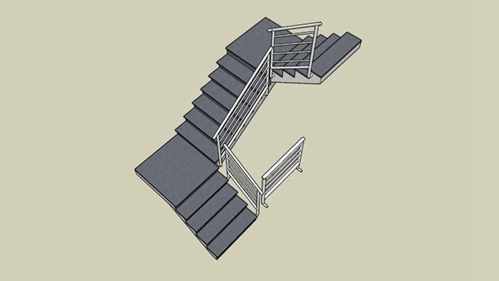 铁艺楼梯 草图大师模型