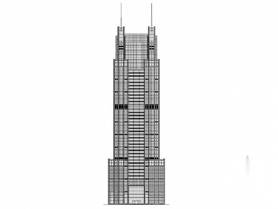 [上海]46层超高层玻璃幕墙办公楼建筑施工图（知名建筑设...