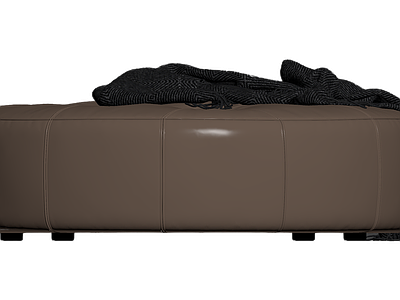 圆形皮革凳配毯子