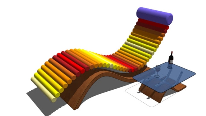 躺椅 草图大师模型