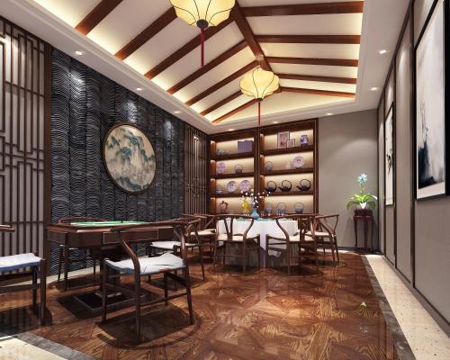 新中式门头古建中式 茶楼火锅店