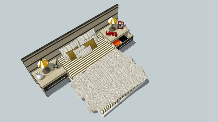 双人床 草图大师模型