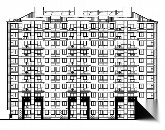 温州某小区十一层住宅楼建筑施工图(4#楼)