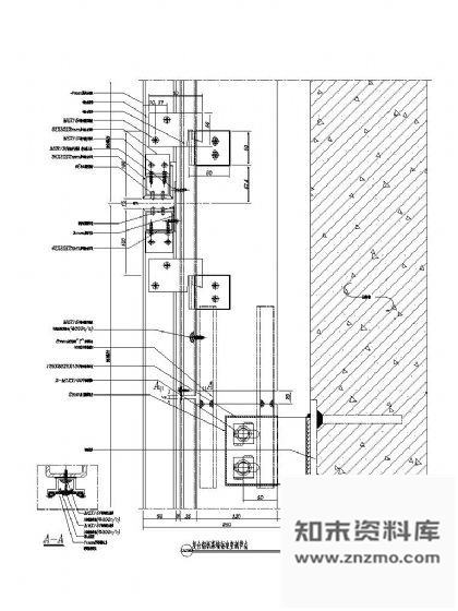 图块/节点复合铝板幕墙节点钢龙骨Ⅰ 节点 结构节点图