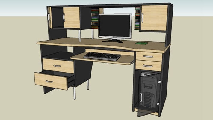 电脑桌 草图大师模型