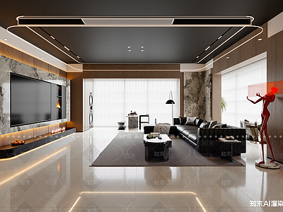 意式黑白灰客厅