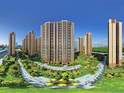 小区外景 晚上小区外景
