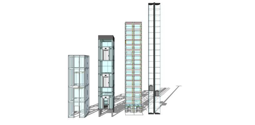 现代风格观光电梯 垂直 高层商业办公楼透明玻璃 升降平行直升梯