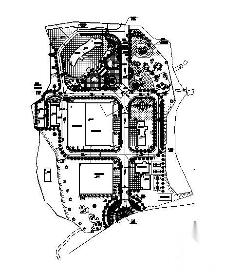 某工厂厂区景观规划平面图 工业园区景观 规划平面图