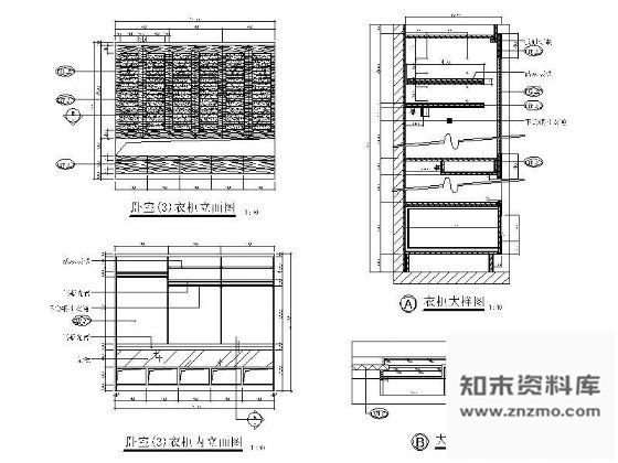 图块/节点主卧室衣柜详图 柜类