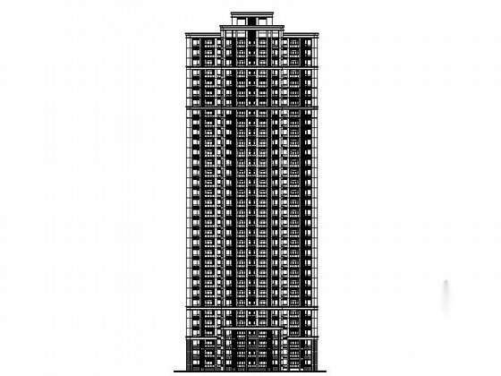 某三十三层一梯四户住宅楼建筑扩初图