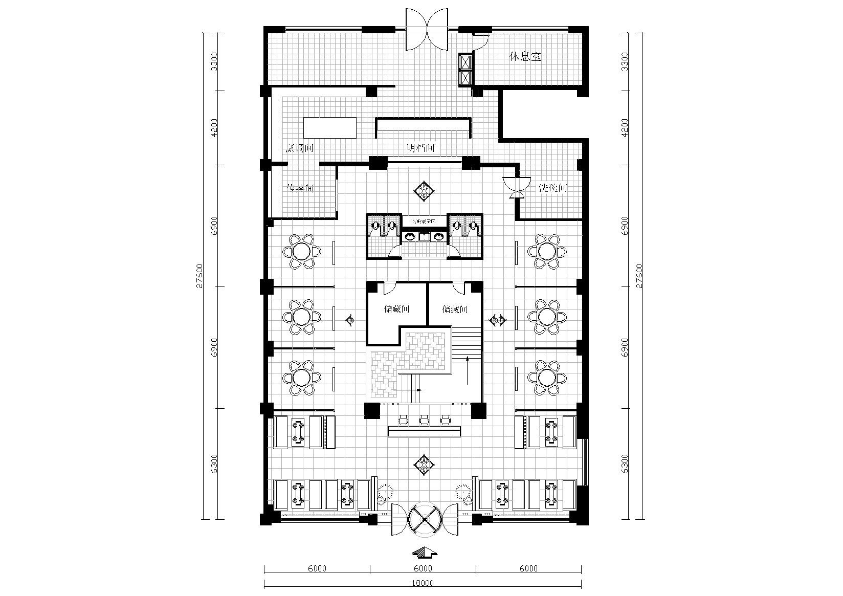 [吉林]通化多福火锅装修工程施工图+效果图
