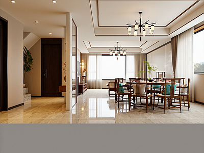 新中式家居餐厅