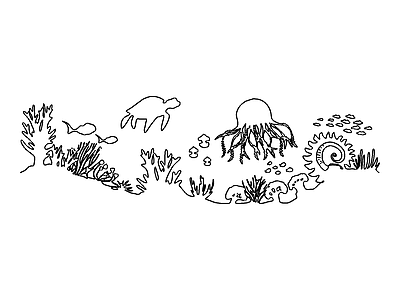 其他图块 海底世界海洋大海鱼珊瑚深海海底剪影