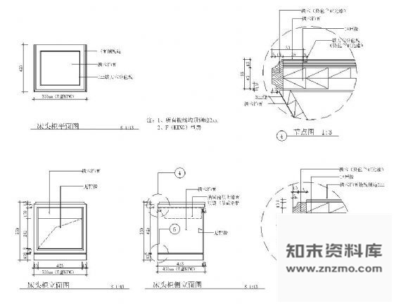 图块/节点床头柜详图 柜类