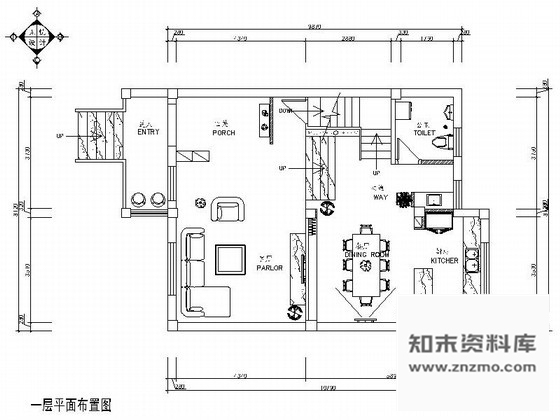 施工图宁波某乡村双层别墅室内装修图含效果