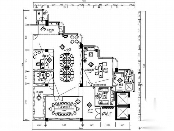 [深圳]某监理公司办公室室内装修施工图（含效果）
