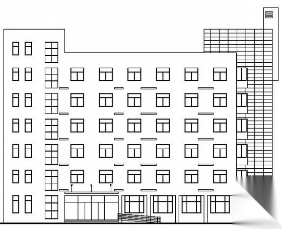 [南京]某工厂六层办公楼建筑施工图（带效果图）