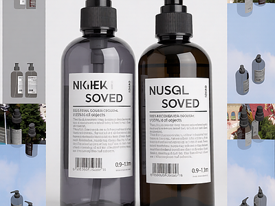 带标签的瓶装容器