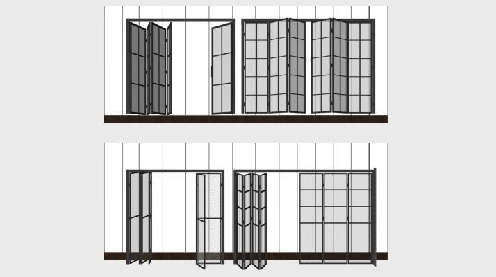 现代风格折叠门 铝合金玻璃折叠