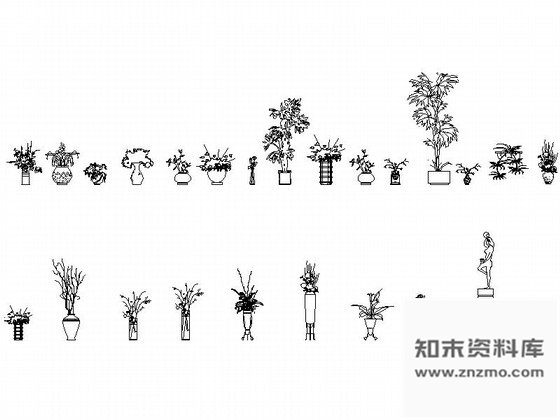 图块/节点室内外植物CAD图块下载