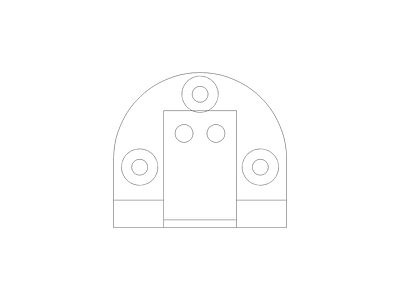 现代五金管件现代五金管件门把手膨胀螺栓管件弯头门锁施工图 彈簧合頁主視