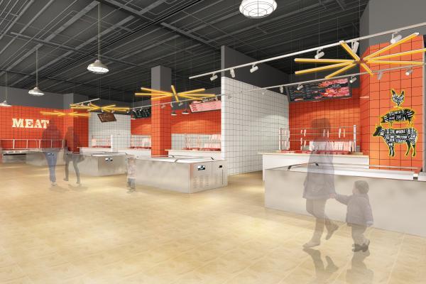 工业风菜市场肉铺冰箱