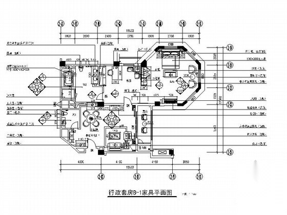 豪华酒店B型行政套房室内装修图 客房