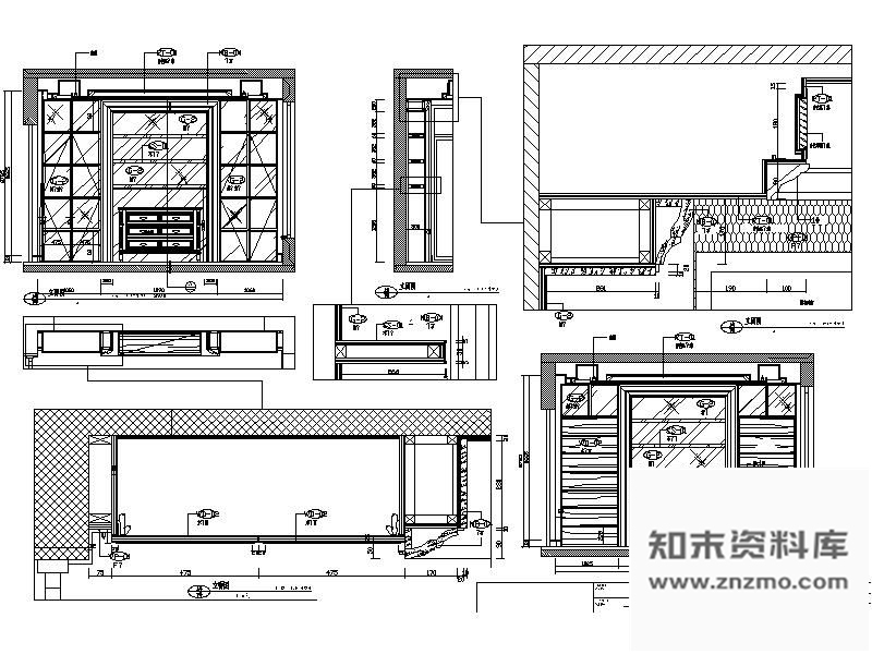 图块/节点精致餐厅立面图