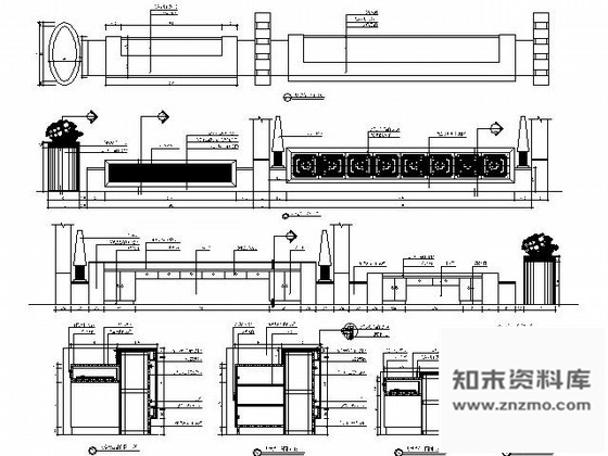 图块/节点酒店大堂总台详图