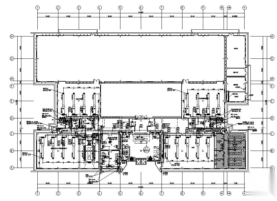 水泥墙工业风格办公楼研发楼设计施工图（附效果图）